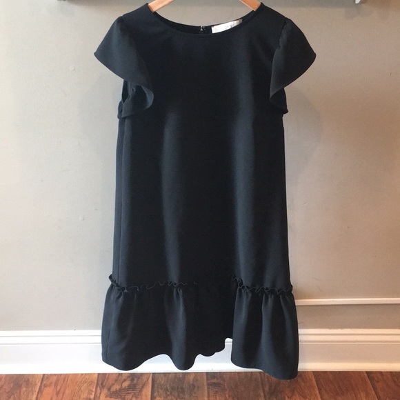 loft black ruffle dress